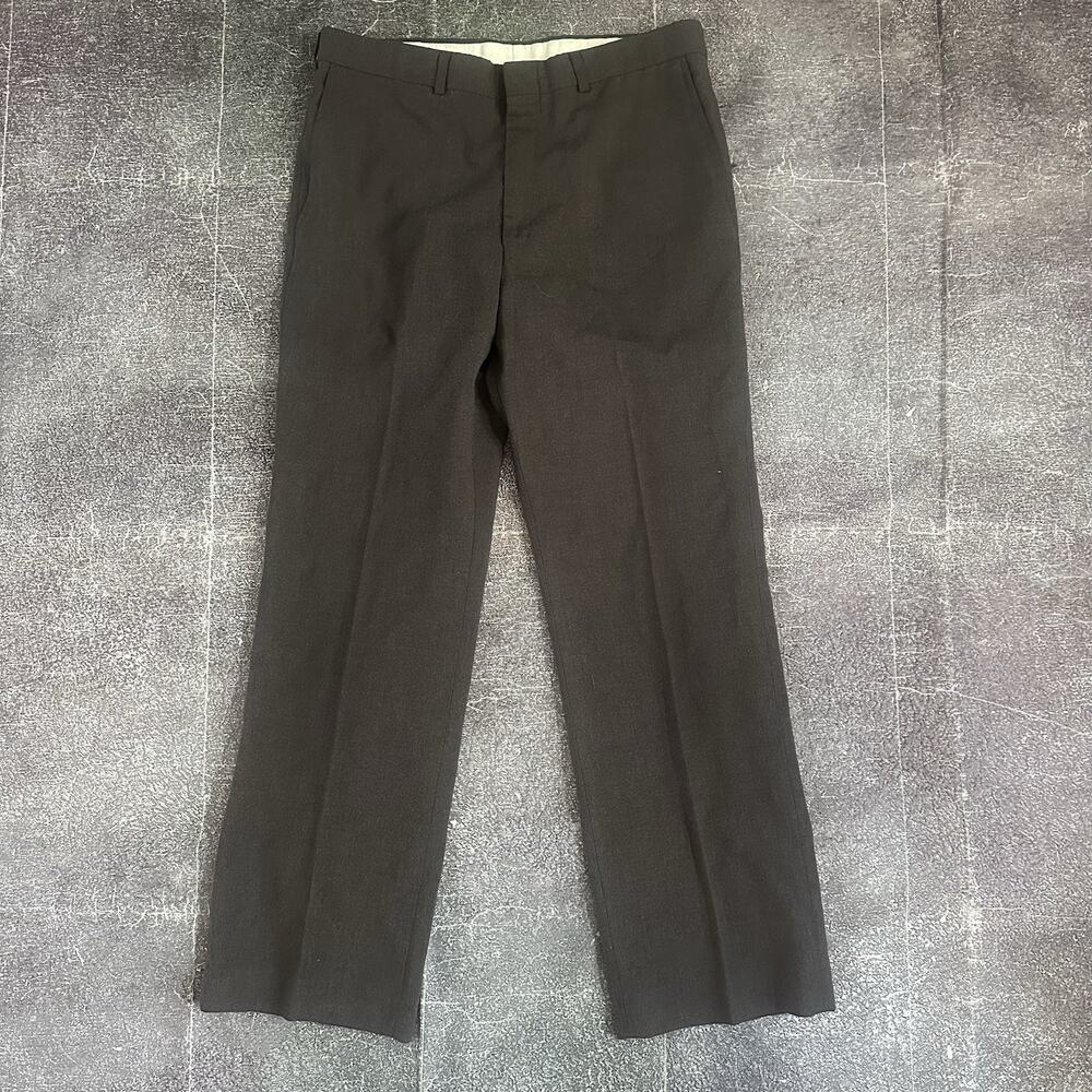 Men's Vintage 70's Union Made USA Chocolate Brown Dress Pant Slacks Sz 33 X 30